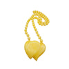 Vintage Hand Knotted Butterscotch Agate Double Heart Necklace (A667)