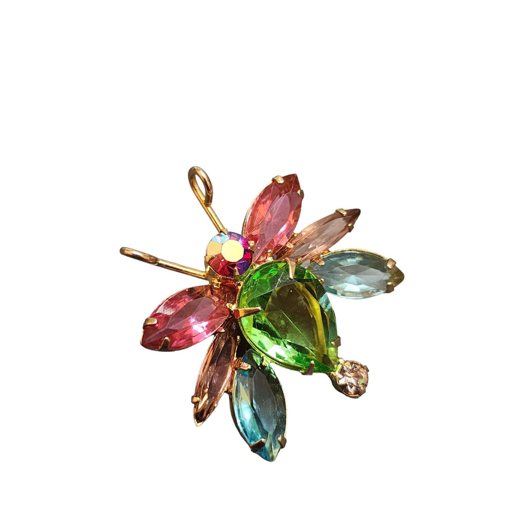 Vintage Glass Butterfly Brooch (A3934)