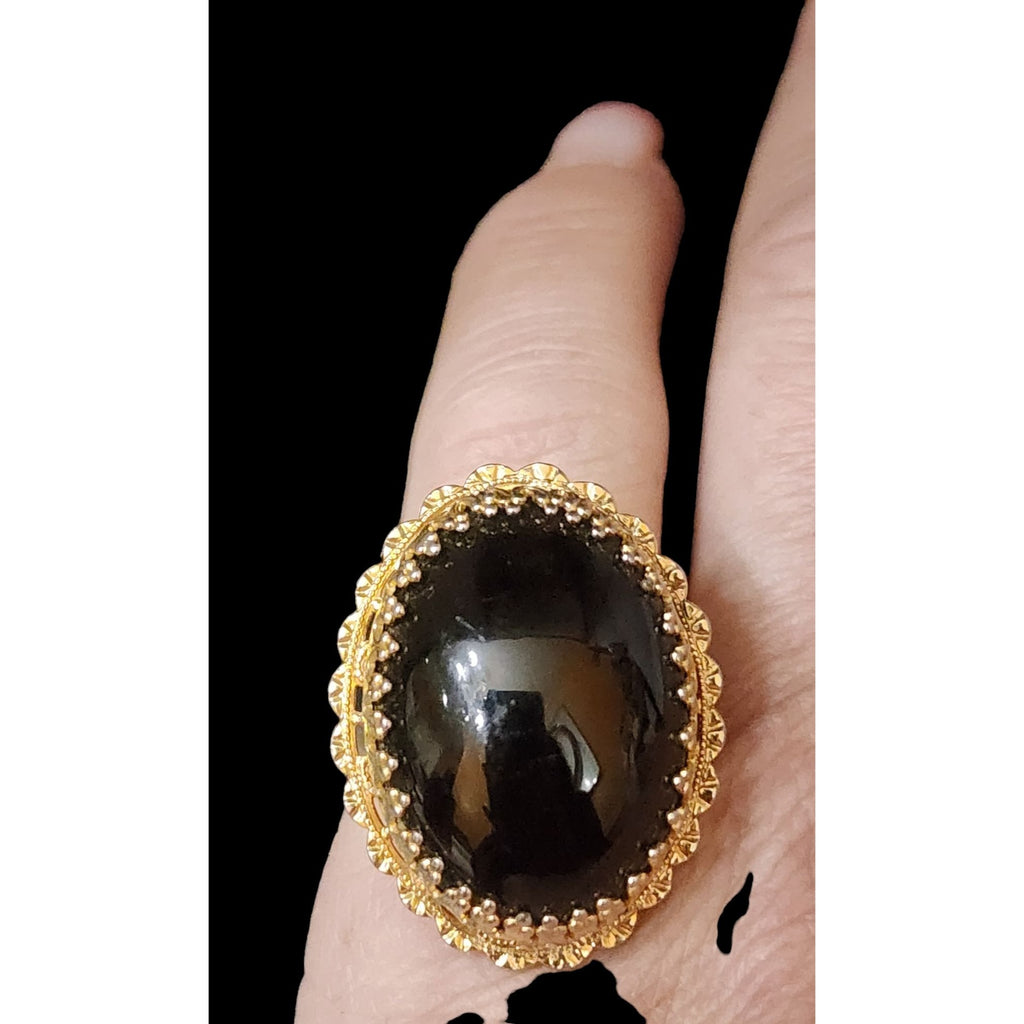 Vintage Glass Stone Cocktail Ring (A4018)