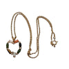 Vintage Semi-Precious Heart Pendant Necklace (A6321)