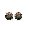 Vintage Early Mosaic Screw Back Clip Earrings (A3937)