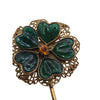 Vintage Poured Glass 5 Leaf Clover Brooch (A3927)