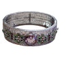 Vintage Exceptional Deco/Edwardian Filigree Enamel Glass Bangle Bracelet (A3844)