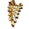 Vintage Dimensional Rhinestone Leaf Brooch (A543)