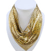 Vintage 80s Gold Mesh Handkerchief Necklace (A7864)