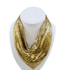 Vintage 80s Gold Mesh Handkerchief Necklace (A7864)