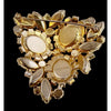 Vintage Unsigned Well Made Blingy Rhinestone and Molded Glass Dimensional Brooch