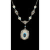 Stunning Art Deco 2 Tone Camphor Glass Necklace (A6257)