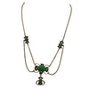 Antique Chrysoprase and Brass Lavalier Necklace (A5688)