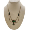 Antique Chrysoprase and Brass Lavalier Necklace (A5688)