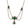 Antique Chrysoprase and Brass Lavalier Necklace (A5688)