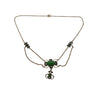 Antique Chrysoprase and Brass Lavalier Necklace (A5688)