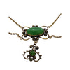 Antique Chrysoprase and Brass Lavalier Necklace (A5688)