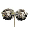 Vintage 80s Lion Embellished Clip Earrings (A572)