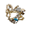 Vintage Faux Pearl & Chain Charm Bracelet (A5068)