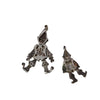 Vintage Pair of Articulating Clown Sterling Charms w/ Stones (A3595)