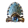 Vintage Enameled & Domed Glass Dress Clip (A2240)