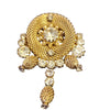 Vintage St. Labre Rhinestone and Mesh Brooch (A5713)