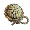 Vintage High Domed Faux Pearls Rhinestone Possibly Austria Brooch (A1708)