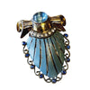 Vintage Enameled & Domed Glass Dress Clip (A2240)