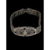 Stunning Art Deco Sterling Filigree and Glass Bracelet (A5703)