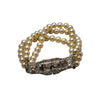 Vintage Beautiful Classic 40s Rhinestone Triple Strand Bracelet (A1478)