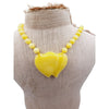 Vintage Hand Knotted Butterscotch Agate Double Heart Necklace (A667)