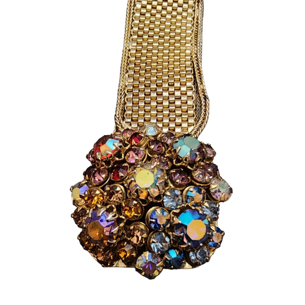 Beautiful Vintage Blingy Ab Rhinestone Mesh Adjustable Bracelet (A4827)