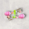 Vintage 50s Hong Kong Fruit Salad Flower Earrings (A4225)