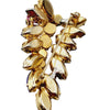 Vintage Dimensional Rhinestone Leaf Brooch (A543)