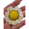 Vintage Dancing Daisies Acrylic Articulating Brooch (A3876)