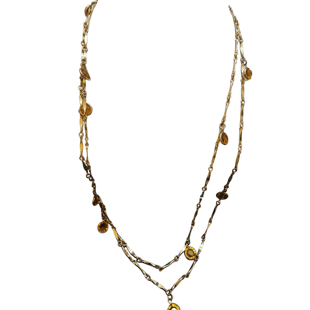 Vintage Dangling 48" Crystal Necklace (A5184)