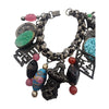 Vintage Heavy Unsigned Napier Asian Charm Bracelet (A3472)