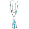 Stunning Antique Art Deco Glass Pendant Necklace (A1781)