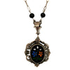 Vintage Art Deco Pietra Dura Style Pendant Necklace (A4506)