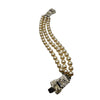 Vintage Beautiful Classic 40s Rhinestone Triple Strand Bracelet (A1478)