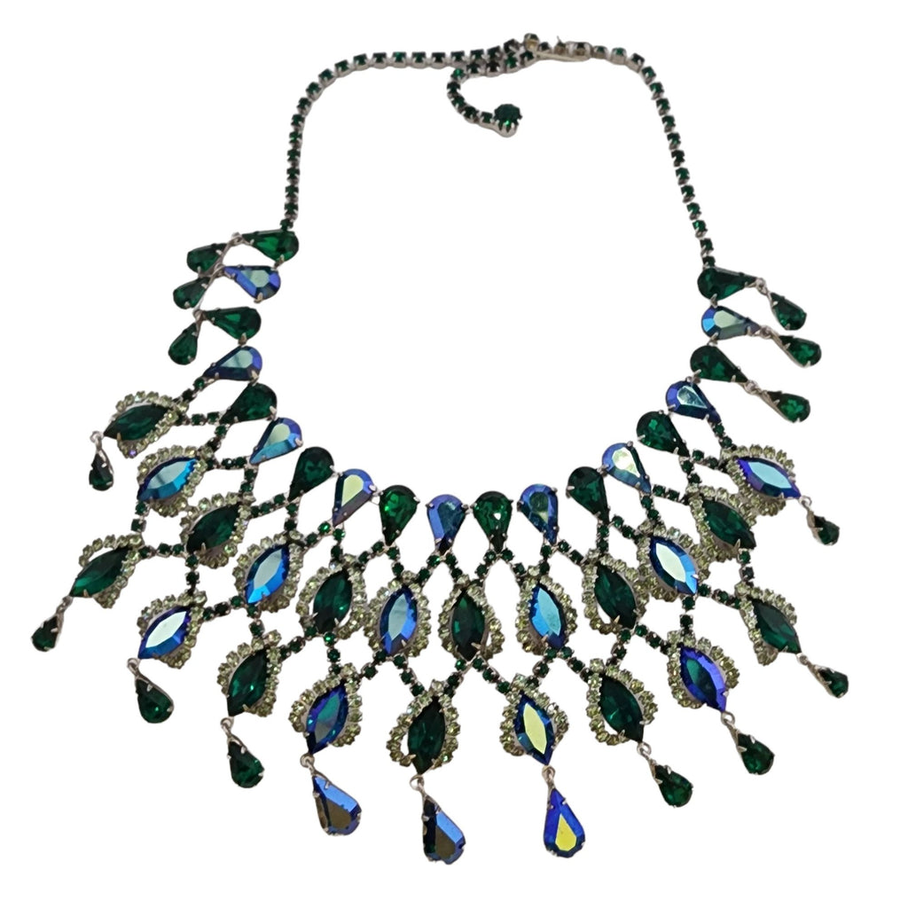 Spectacular Unsigned Possibly Weiss Massive Rhinestone Halo Bib Necklace (A3628)