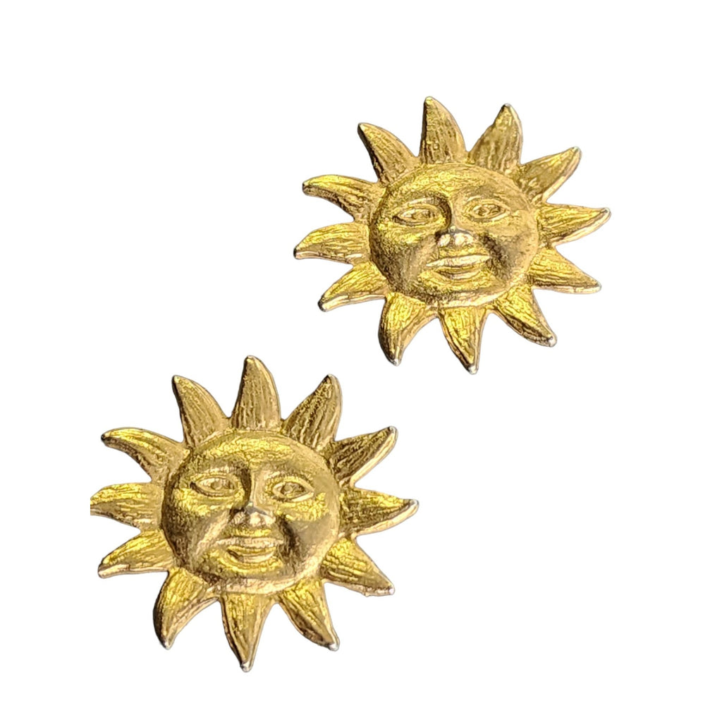 Vintage Signed Possibly Serafina Sun Clip Earrings (A4125)
