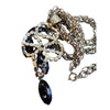 Vintage Rhinestone & Glass Dangle Pendant Necklace (A2063)