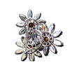 Vintage Multi Blue Rhinestone Dimensional Flower Brooch (A3812)