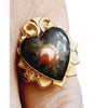 Vintage NOS Enamel Heart Adjustable Ring (A3711)