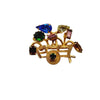 Vintage Dainty Jeweled Wheelbarrow Brooch (A493)