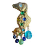 Vintage 80s Jeweled Sea Creature Dangling Beaded Brooch (A4243)