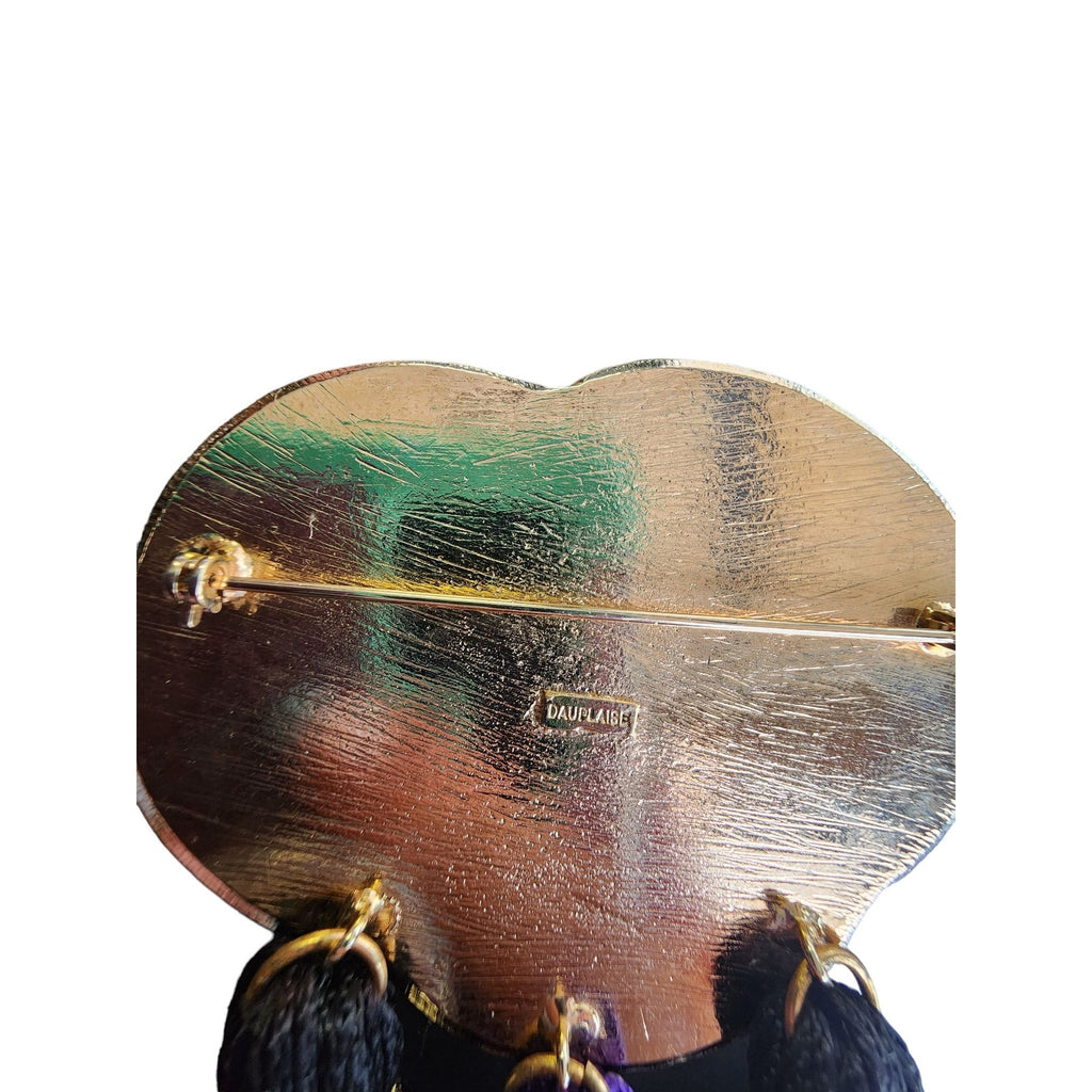 Vintage Carol Dauplaise Braided Tassel Abstract Brooch (A4123)
