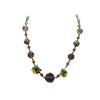 Antique Czech Highly Faceted Crystal & Glass Flower Necklace (A3947)