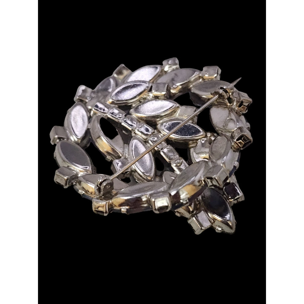 Vintage Dimensional Unsigned Spectacular Givre Glass & Rhinestone Brooch (A4463)