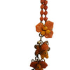 Vintage Glass & Crystal Brass Flower Necklace (A3888)