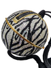 Rare Collector Judith Leiber Zebra Crystal Sphere Minaudiere (A1477)