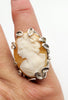 Vintage Sterling Brutalist design cameo ring marked Cole