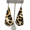 Vintage Lucite Faux Animal Print Rhinestone Dangle Earrings (A1456)